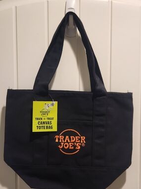 Trader Joe's Black Canvas Mini Tote Bag